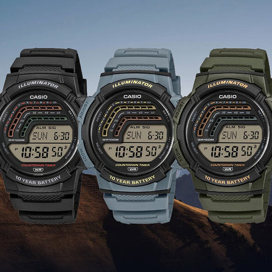 CASIO SPORT ILLUMINATOR - 10 YEARS BATTERY - BLUE WS-1800-2AVEF Multifunction - Armbanduhr 45 mm Blau ansicht-2