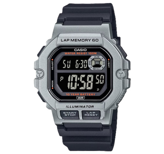 CASIO SPORT ILLUMINATOR LAP MEMORY 60 - BLACK WS-1400H-1BVCF Multifunction - Armbanduhr 44.5 mm Schwarz