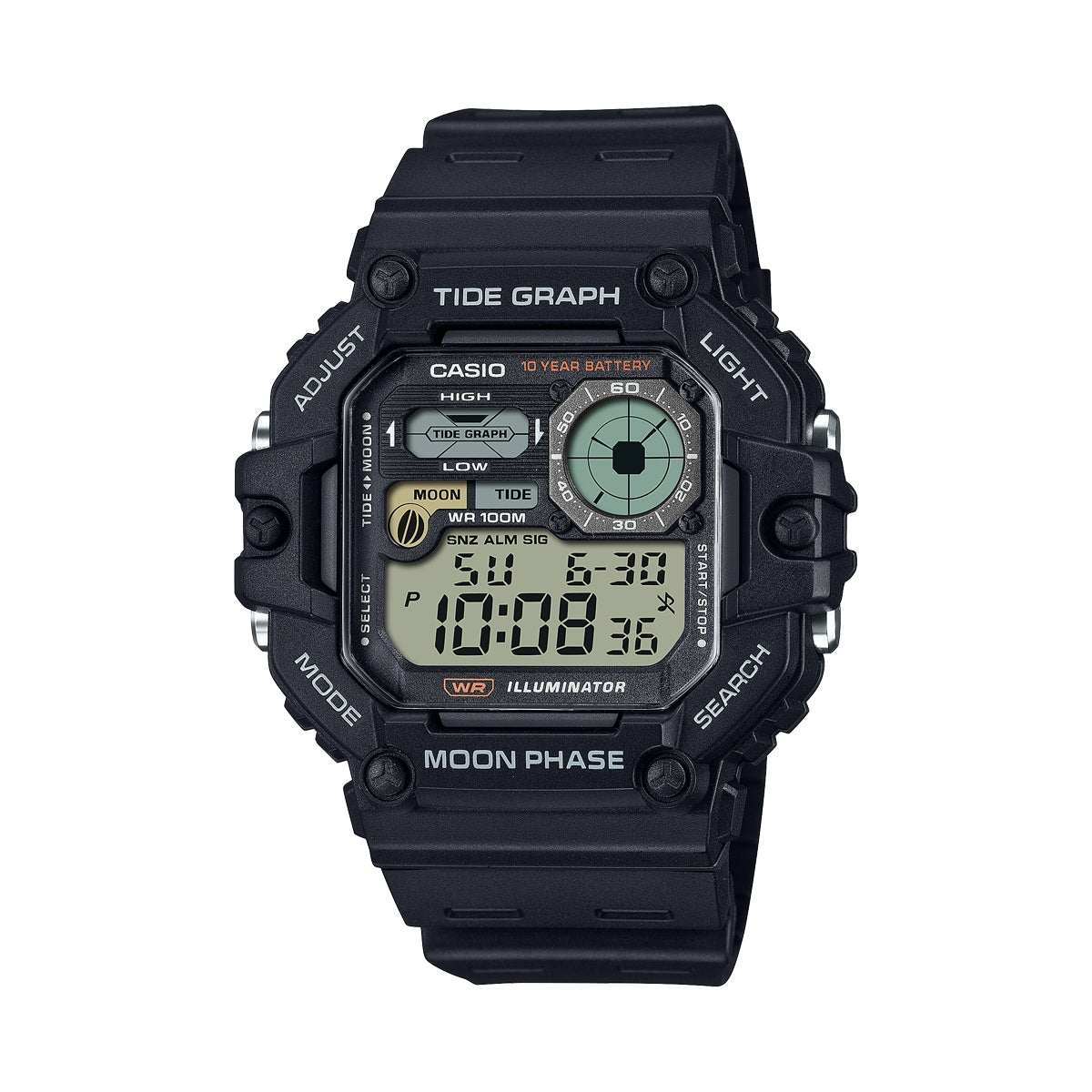 CASIO SPORT ILLUMINATOR TIDE GRAPH - BLACK WS-1700H-1AVEF Multifunction - Armbanduhr 48.5 mm Schwarz