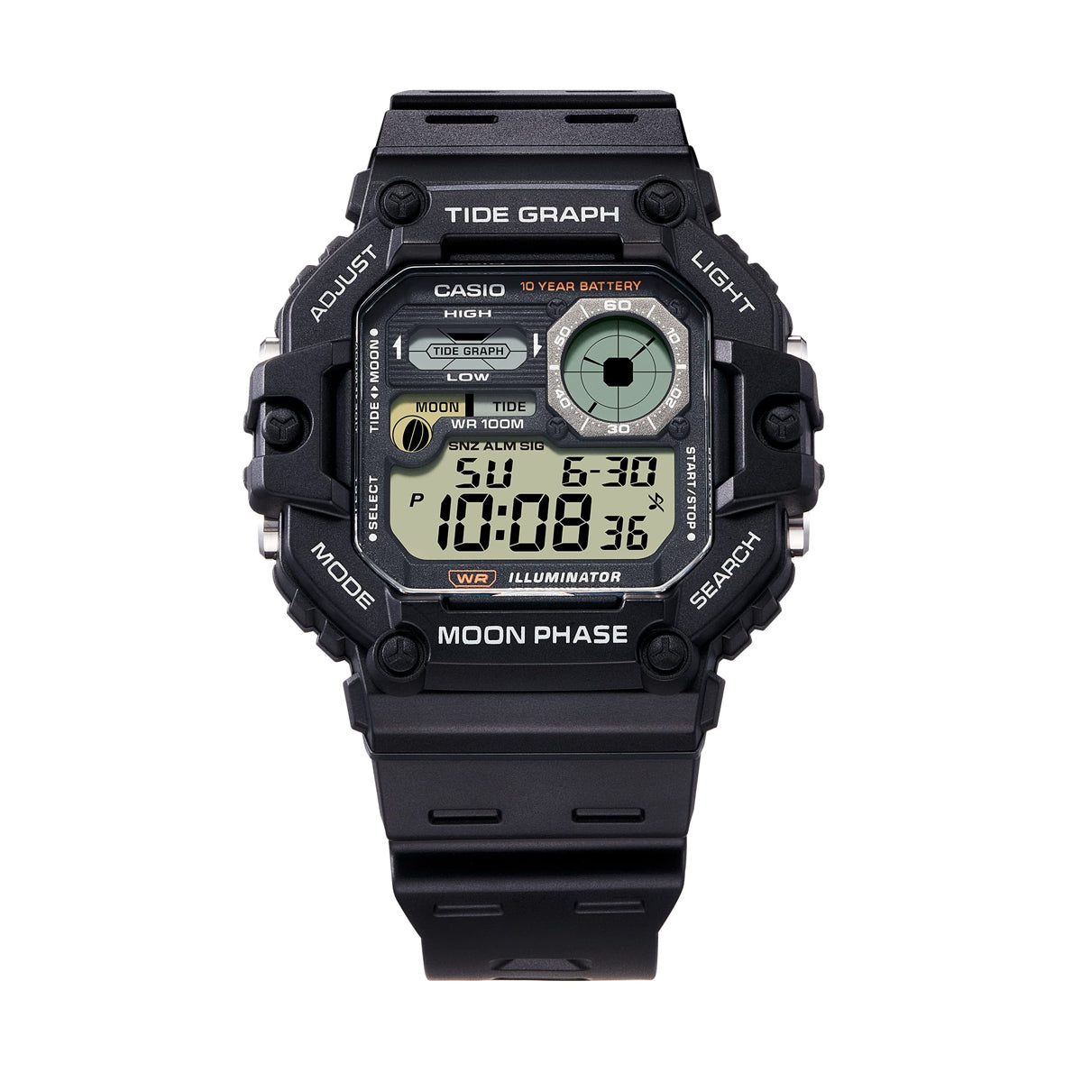 CASIO SPORT ILLUMINATOR TIDE GRAPH - BLACK WS-1700H-1AVEF Multifunction - Armbanduhr 48.5 mm Schwarz ansicht-2