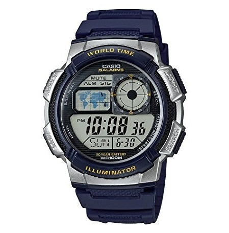 CASIO SPORT Mod. DIVER - WORLD TIME ILLUMINATOR 5 ALARMS, 10 YEARS BATTERY - NIGHT BLUE AE-1000W-2AVDF Multifunction - Armbanduhr 45 mm Blau