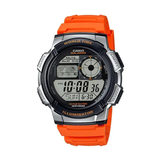 CASIO SPORT Mod. DIVER - WORLD TIME ILLUMINATOR 5 ALARMS, 10 YEARS BATTERY - REDCASIO SPORT Mod. DIVER - WORLD TIME ILLUMINATOR 5 ALARMS, 10 YEARS BATTERY - ORANGE AE-1000W-4BVDF Multifunction - Armbanduhr 45 mm Rot