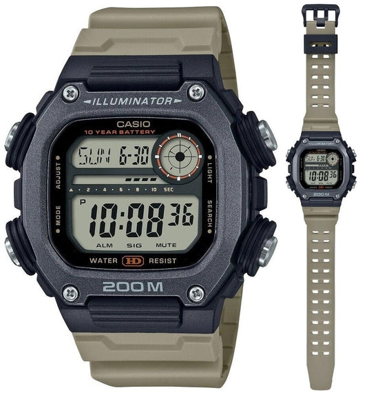 CASIO SPORT Mod. ILLUMINATOR DIVER 200M, 10 YEARS BATTERY - XL STRAP - TAUPE DW-291HX-5AVDF Multifunction - Armbanduhr 50 mm