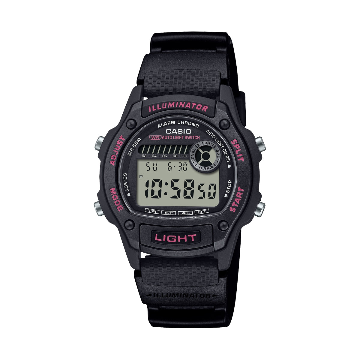 CASIO SPORT Mod. ILLUMINATOR SMALL WRIST 36.6mm case, Bio-Based Resin strap - BLACK W-220H-1A2VEF Multifunction - Armbanduhr 36.6 mm Schwarz