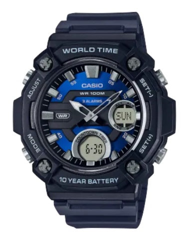 CASIO SPORT OVERSIZE 10 YEAR BATTERY - BLACK AEQ-120W-2AVDF Multifunction - Armbanduhr 52 mm Schwarz