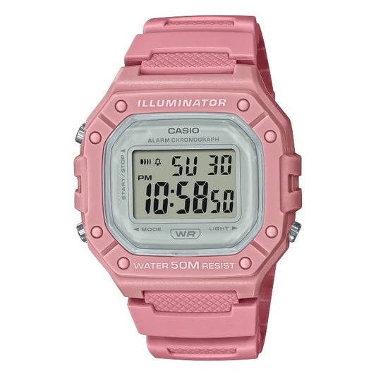 CASIO TIMELESS COLLECTION Mod. SPORT ILLUMINATOR WR 50, ALARM, CHRONOGRAPH - PINK - COLORED SERIE W-218HC-4AVDF Multifunction - Armbanduhr 43 mm Rot