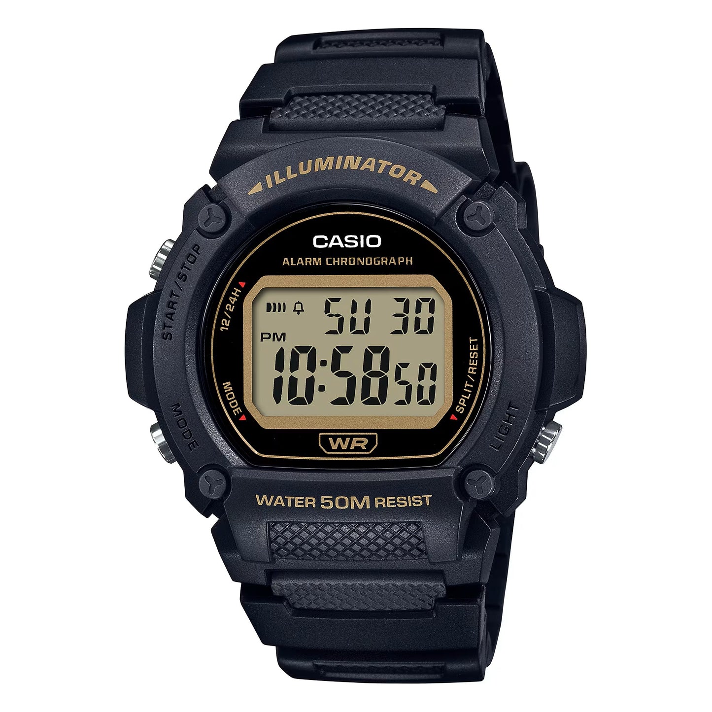 CASIO TIMELESS COLLECTION Mod. SPORT - ILLUMINATOR WR 50M, ALARM, CHRONOGRAPH - BLACK W-219H-1A2VCF Multifunction - Armbanduhr 47 mm Schwarz