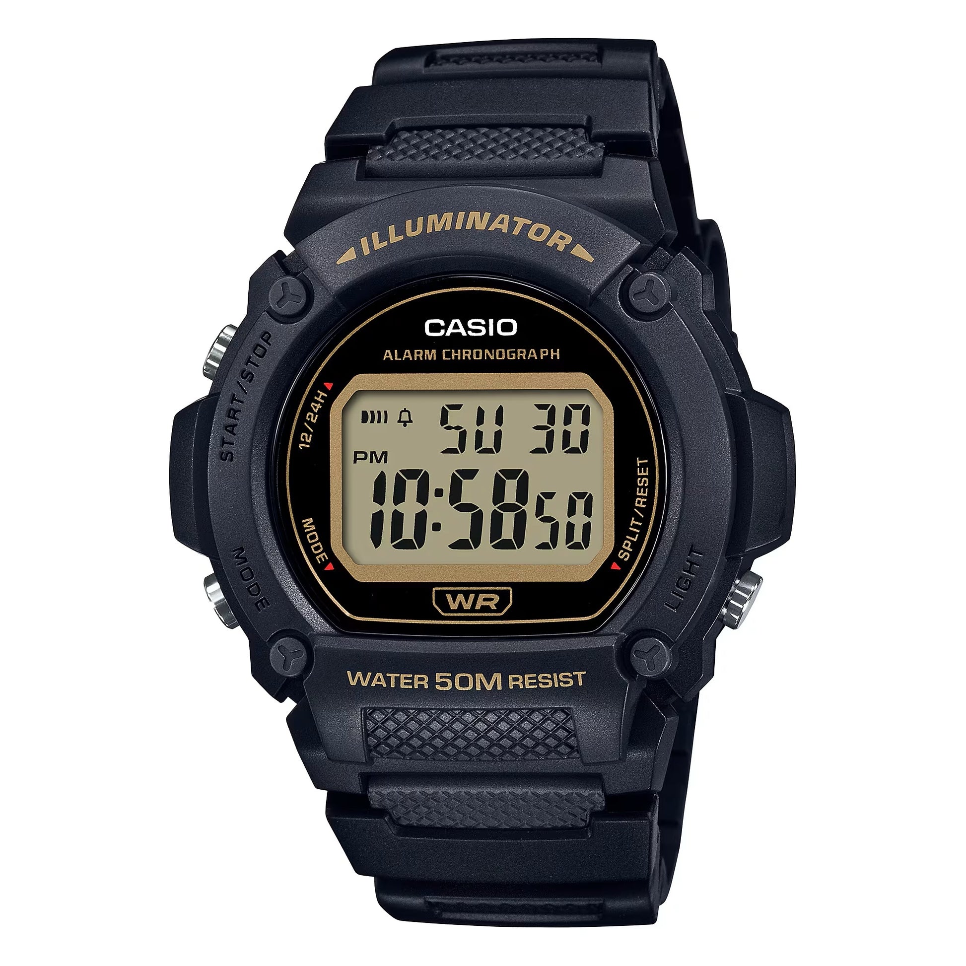 CASIO TIMELESS COLLECTION Mod. SPORT - ILLUMINATOR WR 50M, ALARM, CHRONOGRAPH - BLACK W-219H-1A2VCF Multifunction - Armbanduhr 47 mm Schwarz