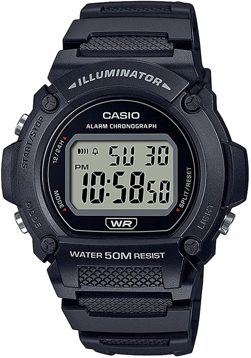 CASIO TIMELESS COLLECTION Mod. SPORT- ILLUMINATOR WR 50M, ALARM, CHRONOGRAPH - BLACK W-219H-1AVDF Multifunction - Armbanduhr 47 mm Schwarz