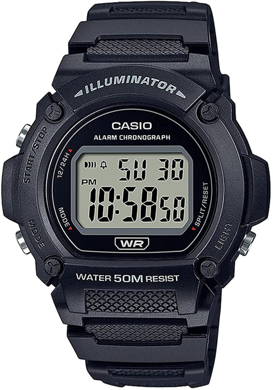 CASIO TIMELESS COLLECTION Mod. SPORT- ILLUMINATOR WR 50M, ALARM, CHRONOGRAPH - BLACK W-219H-1AVDF Multifunction - Armbanduhr 47 mm Schwarz