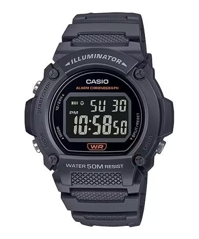 CASIO TIMELESS COLLECTION Mod. SPORT- ILLUMINATOR WR 50M, ALARM, CHRONOGRAPH - BLACK W-219H-8BVDF Multifunction - Armbanduhr 47 mm Schwarz