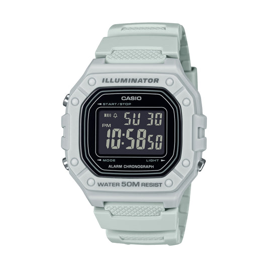 CASIO TIMELESS COLLECTION Mod. SPORT ILLUMINATOR WR 50M, ALARM, CHRONOGRAPH - GREY W-218H-8BVEF Multifunction - Armbanduhr 44 mm Grau