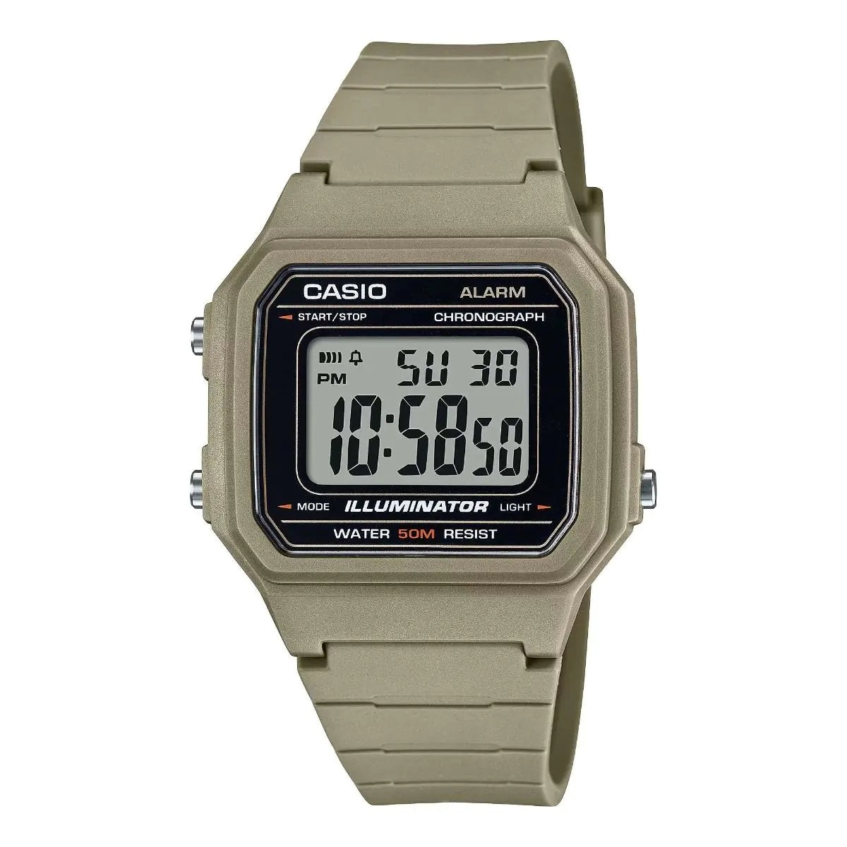 CASIO TIMELESS COLLECTION Mod. SPORT ILLUMINATOR WR 50M, ALARM, CHRONOGRAPH - SAND W-217H-5AVDF Multifunction - Armbanduhr 41 mm