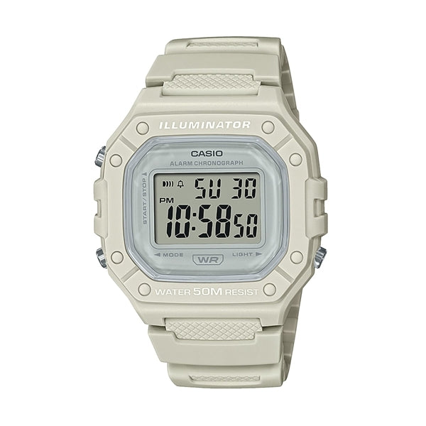 CASIO TIMELESS COLLECTION Mod. SPORT ILLUMINATOR WR 50M, ALARM, CHRONOGRAPH - WHITE - COLORED SERIE W-218HC-8AVDF Multifunction - Armbanduhr 43 mm Rot
