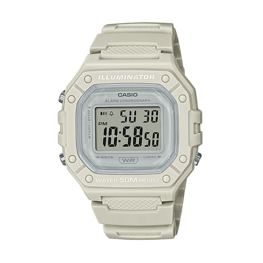 CASIO TIMELESS COLLECTION Mod. SPORT ILLUMINATOR WR 50M, ALARM, CHRONOGRAPH - WHITE - COLORED SERIE W-218HC-8AVDF Multifunction - Armbanduhr 43 mm Rot