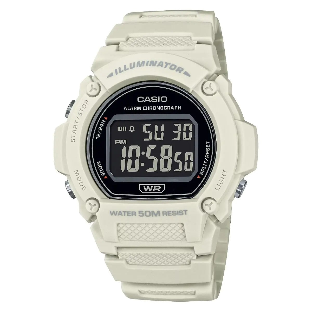 CASIO TIMELESS COLLECTION Mod. SPORT- ILLUMINATOR WR 50M, ALARM, CHRONOGRAPH - WHITE - COLORED SERIE W-219HC-8BVDF Multifunction - Armbanduhr 47 mm Rot