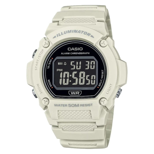 CASIO TIMELESS COLLECTION Mod. SPORT- ILLUMINATOR WR 50M, ALARM, CHRONOGRAPH - WHITE - COLORED SERIE W-219HC-8BVDF Multifunction - Armbanduhr 47 mm Rot