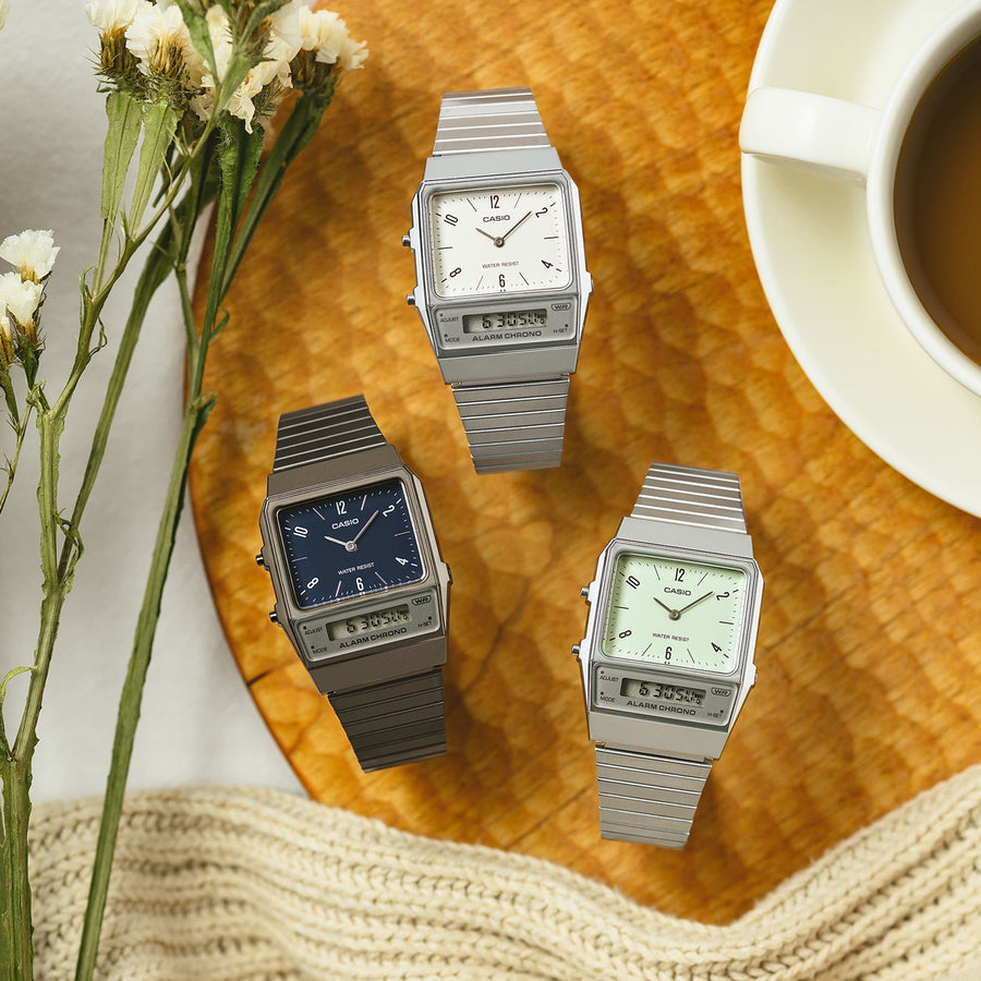 CASIO COLLECTION & VINTAGE CASIO VINTAGE EDGY COLLECTION CREAM AQ-800E-7A2EF Quarzuhr Unisex 40 mm – Detailansicht
