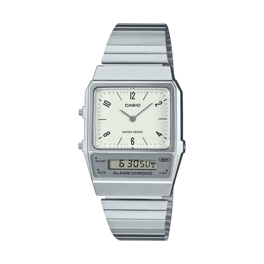 CASIO VINTAGE EDGY COLLECTION - CREAM AQ-800E-7A2EF Dual Time - Armbanduhr 40 mm