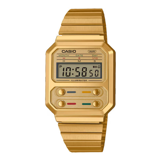 CASIO VINTAGE EDGY COLLECTION - GOLD A-100WEG-9AEF Multifunction - Armbanduhr 40 mm Gold