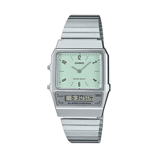 CASIO VINTAGE EDGY COLLECTION - GREEN AQ-800E-3AEF Dual Time - Armbanduhr 40 mm Grün