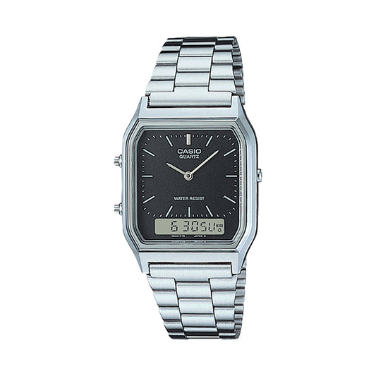 CASIO VINTAGE EDGY COLLECTION SUNRAY DIAL - BLACK AQ-230A-1DMQYES Sonnenbrille Schwarz