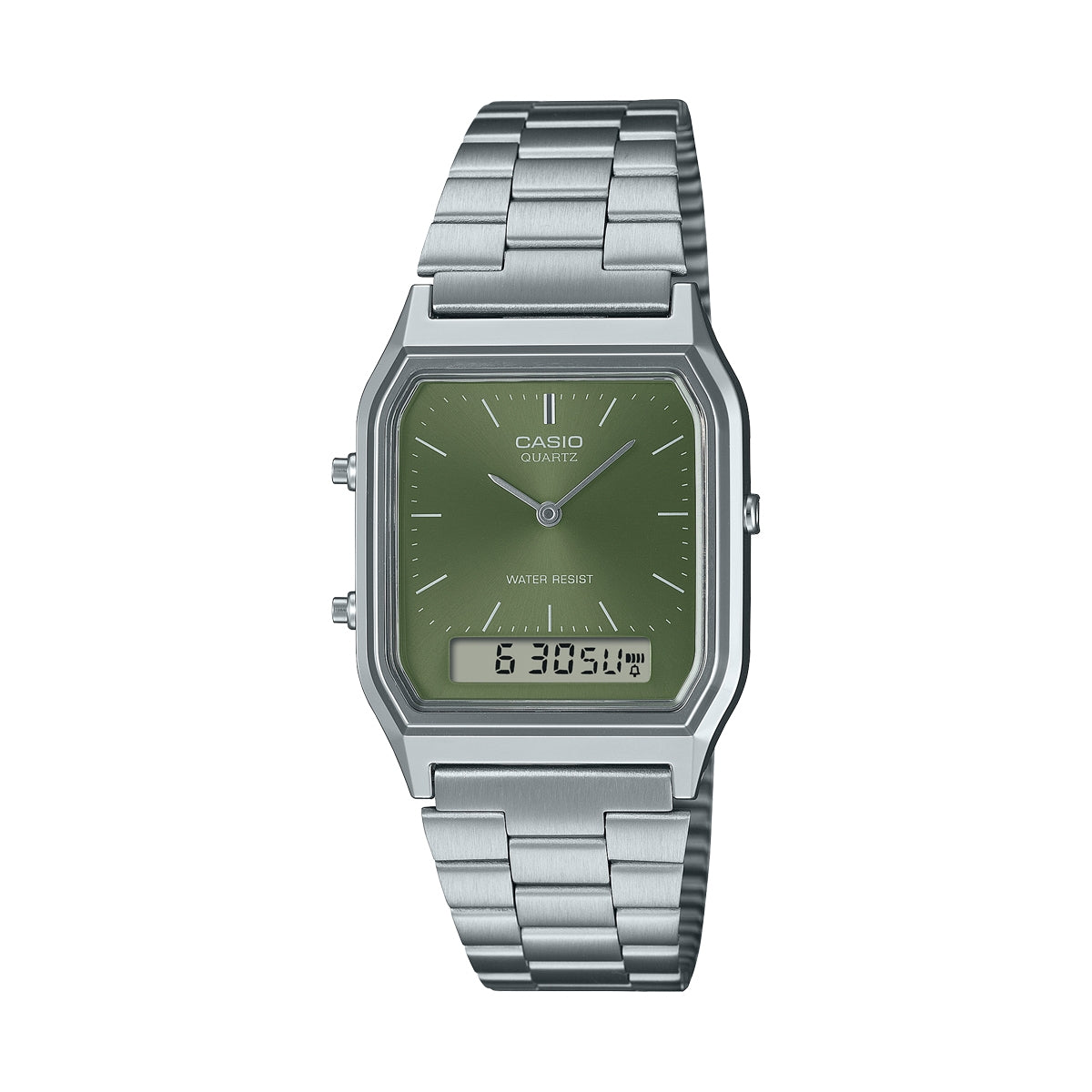 CASIO VINTAGE EDGY COLLECTION SUNRAY DIAL - GREEN MOSS AQ-230A-3AMQYES Sonnenbrille Grün