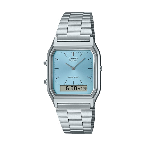 CASIO VINTAGE EDGY COLLECTION SUNRAY DIAL - LIGHT BLUE AQ-230A-2A1MQYES Sonnenbrille Blau