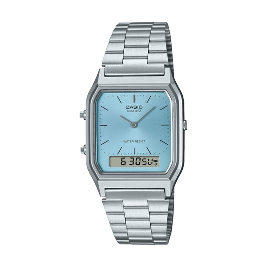 CASIO VINTAGE EDGY COLLECTION SUNRAY DIAL - LIGHT BLUE AQ-230A-2A1MQYES Sonnenbrille Blau