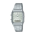 CASIO VINTAGE EDGY COLLECTION SUNRAY DIAL - SILVER AQ-230A-7AMQYES Sonnenbrille Silber ansicht-4