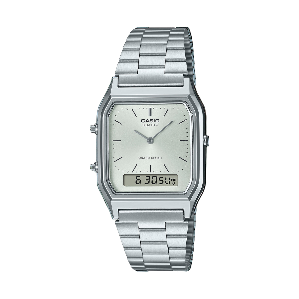 CASIO VINTAGE EDGY COLLECTION SUNRAY DIAL - SILVER AQ-230A-7AMQYES Sonnenbrille Silber