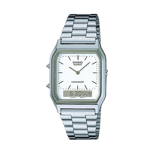 CASIO VINTAGE EDGY COLLECTION SUNRAY DIAL - WHITE AQ-230A-7DMQYES Sonnenbrille Weiss