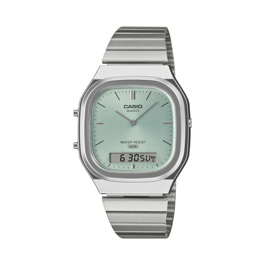 CASIO VINTAGE EDGY ROUNDED SQUARE - BLUE AQ-240E-2AEF Dual Time - Armbanduhr 36 mm Blau