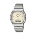 CASIO VINTAGE EDGY ROUNDED SQUARE - SILVER AQ-240E-7A2EF Dual Time - Armbanduhr 36 mm Silber ansicht-6