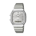 CASIO VINTAGE EDGY ROUNDED SQUARE - SILVER AQ-240E-7AEF Dual Time - Armbanduhr 36 mm Silber ansicht-6
