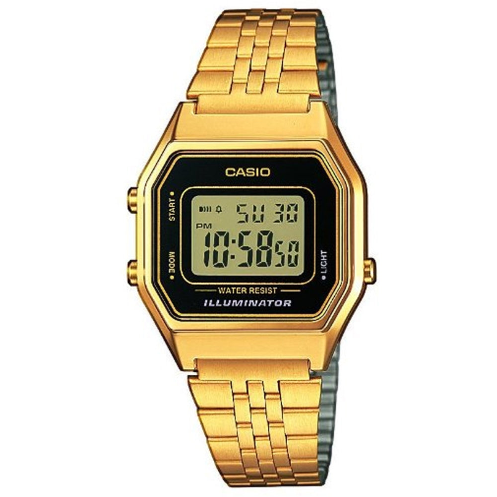 CASIO VINTAGE ICONIC LADY GOLD - BLACK LA680WEGA-1ER Multifunction - Armbanduhr 28.5 mm Schwarz