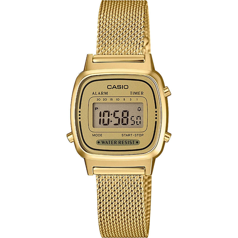 CASIO VINTAGE ICONIC MINI STEEL - GOLD MESH LA670WEMY-9EF Multifunction - Armbanduhr 25 mm Gold