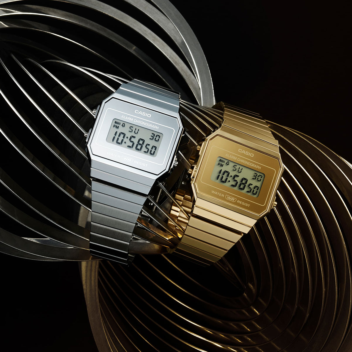 CASIO VINTAGE ICONIC SLIM DESIGN - SILVER A700WEV-7AEF Multifunction - Armbanduhr 35.5 mm Silber ansicht-4