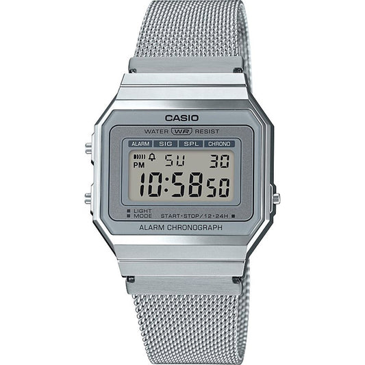 CASIO VINTAGE ICONIC SLIM DESIGN - SILVER MESH A700WEM-7AEF Multifunction - Armbanduhr 35.5 mm Silber