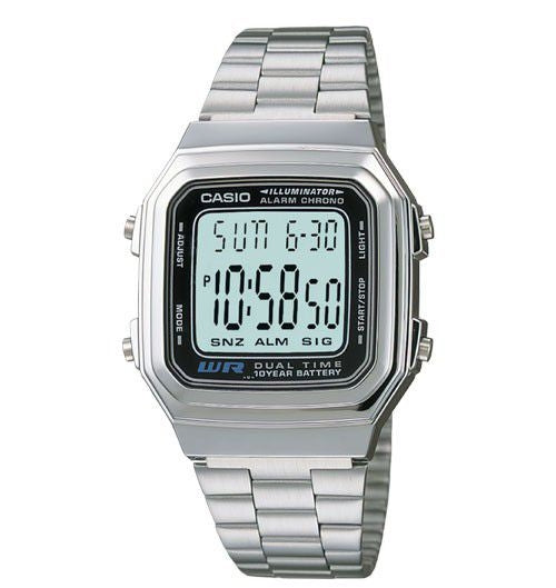 CASIO VINTAGE ILLUMINATOR 10 YEAR BATTERY DUAL TIME A178WA-1ADF Multifunction - Armbanduhr 32 mm