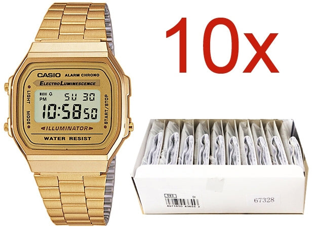 CASIO VINTAGE Mod. A168WG-9E **PACK 10 PCS** A168WG-9E-10 Multifunction - Armbanduhr 36 mm