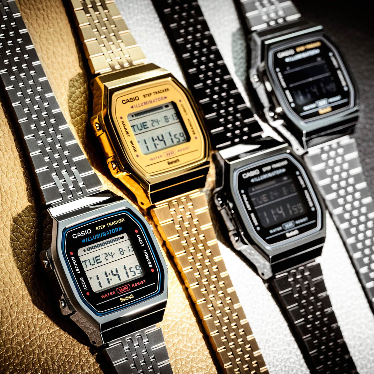 CASIO VINTAGE Mod. BLUETOOTH® SMARTPHONE LINK - BLACK - built-in accelerometer senses body movements + steps counter - ALL BLACK ABL-100WEGG-1BEF Multifunction - Armbanduhr 38 mm Schwarz ansicht-5