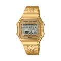 CASIO VINTAGE Mod. BLUETOOTH® SMARTPHONE LINK - GOLD - built-in accelerometer senses body movements + steps counter - GOLD ABL-100WEG-9AEF Multifunction - Armbanduhr 38 mm Blau ansicht-6