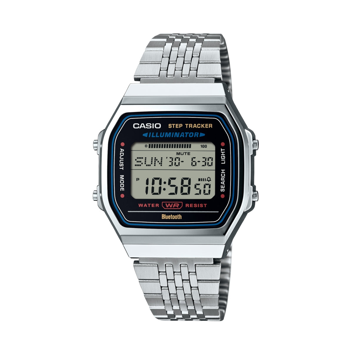 CASIO VINTAGE Mod. BLUETOOTH® SMARTPHONE LINK - STEEL - built-in accelerometer senses body movements + steps counter - BLACK ABL-100WE-1AEF Multifunction - Armbanduhr 38 mm Schwarz