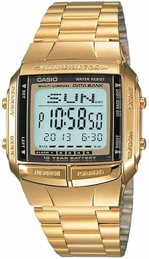 CASIO VINTAGE Mod. DATA BANK - ILLUMINATOR, TELEMEMO, 10 YEAR BATTERY - GOLD DB-360G-9ADF Multifunction - Armbanduhr 38 mm Gold