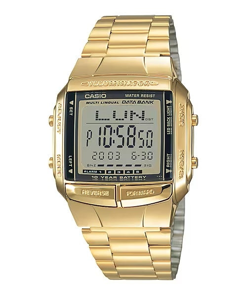 CASIO VINTAGE Mod. DATA BANK - ILLUMINATOR, TELEMEMO, 10 YEAR BATTERY - GOLD DB-360G-9ASDF Multifunction - Armbanduhr 38 mm Gold