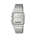 CASIO VINTAGE Mod. EDGY COLLECTION SUNRAY DIAL - MESH STRAP, SILVER AQ-230EM-7AEF Sonnenbrille Silber ansicht-6