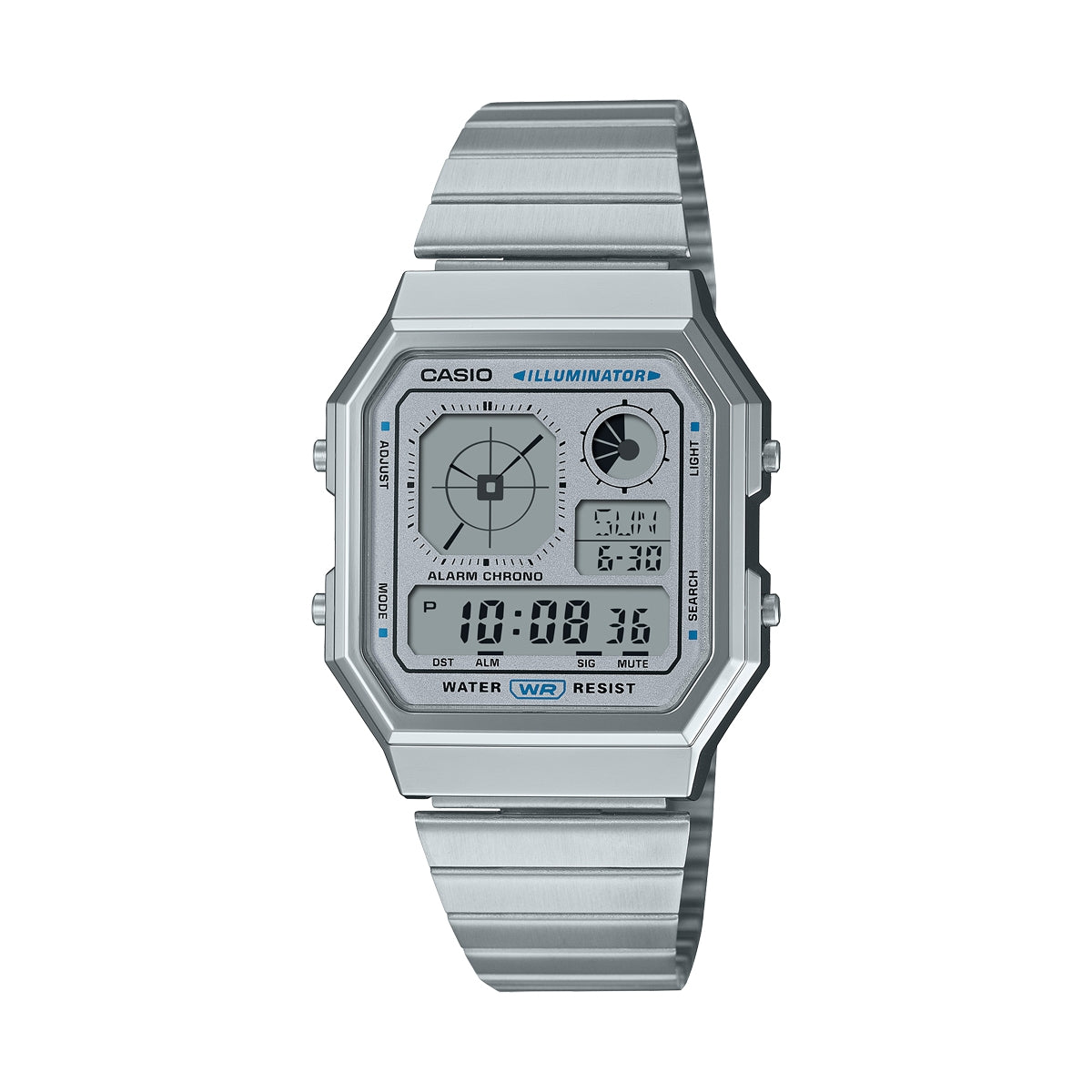 CASIO VINTAGE RETRO FUTURE EDGY COLLECTION - SILVER A130WE-7AEF Multifunction - Armbanduhr 34 mm Silber