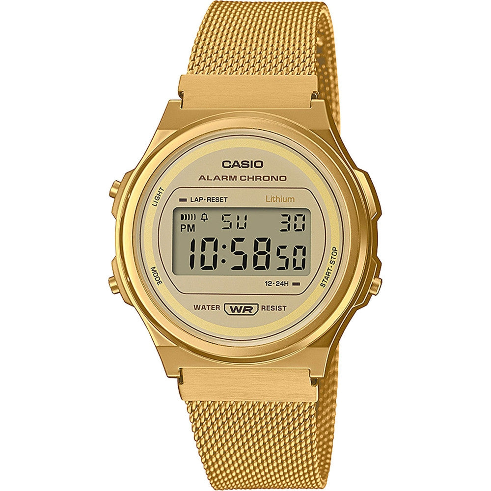 CASIO VINTAGE ROUND - GOLD MESH A171WEMG-9AEF Multifunction - Armbanduhr 37.5 mm Gold