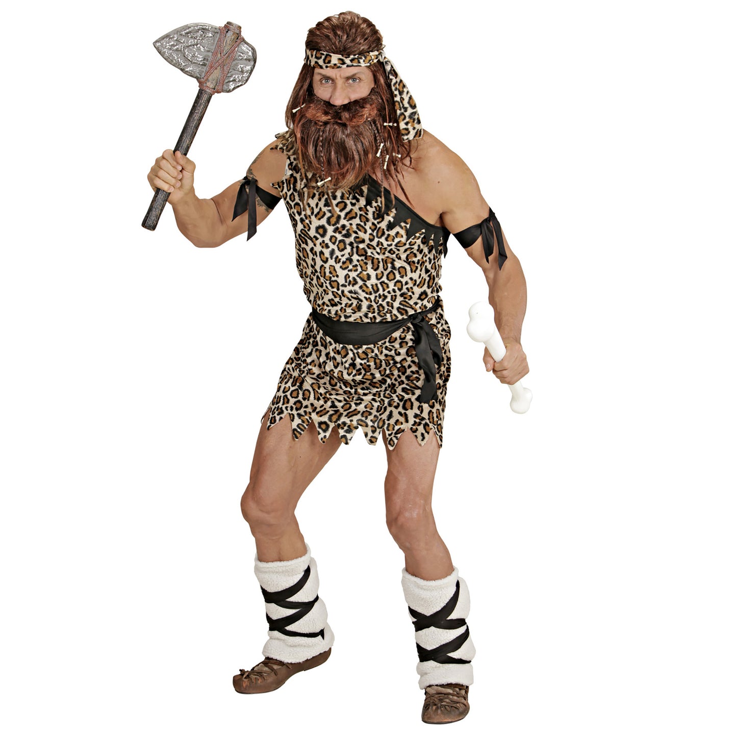 "CAVE MAN" (Tunika, Gürtel, Beinlinge, Bänder für Arme und Stirnband) – Ansicht 4